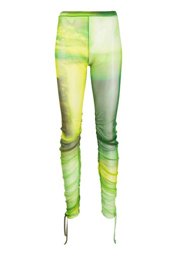 Paula Canovas del Vas abstract-print ruched leggings - Verde