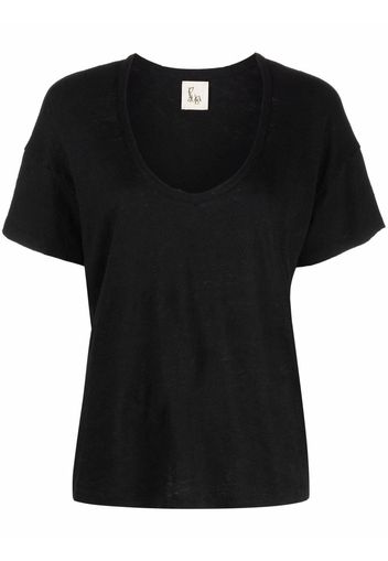 PAULA T-shirt con scollo a U - Nero