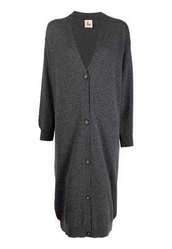 PAULA Cardigan lungo con scollo a V - Grigio