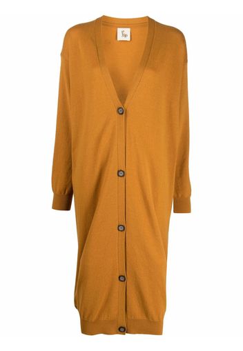 PAULA Cardigan lungo con scollo a V - Giallo