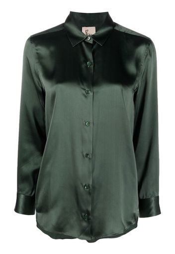 PAULA long-sleeve silk shirt - Verde