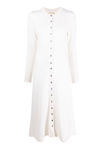 PAULA buttoned-up knitted dress - Bianco