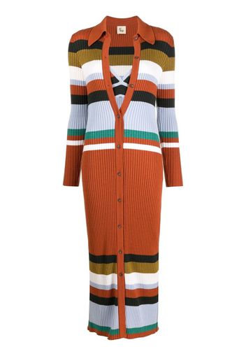 PAULA striped ribbed-knit dress - Arancione