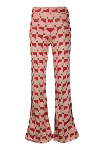 PAULA Moonstone flared jacquard trousers - Rosa