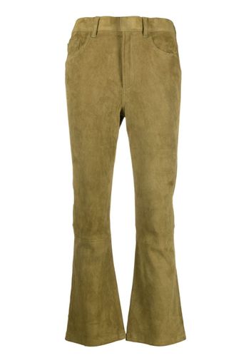 PAULA flared suede trousers - Verde