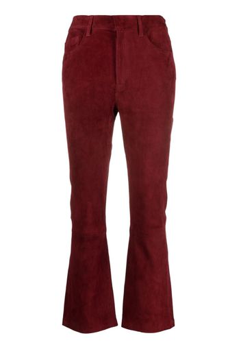 PAULA flared suede trousers - Rosso