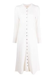 PAULA buttoned-up knitted dress - Bianco