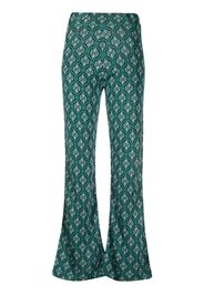 PAULA Moonstone flared jacquard trousers - Verde