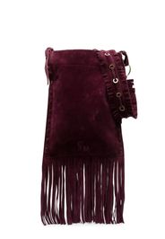 PAULA fringe-detail leather shoulder bag - Viola