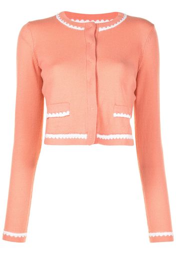 Paule Ka Cardigan crop con orlo a contrasto - Rosa