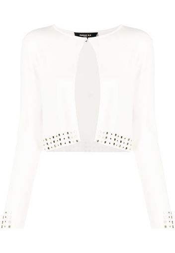 Paule Ka Cardigan con decorazione crop - Bianco