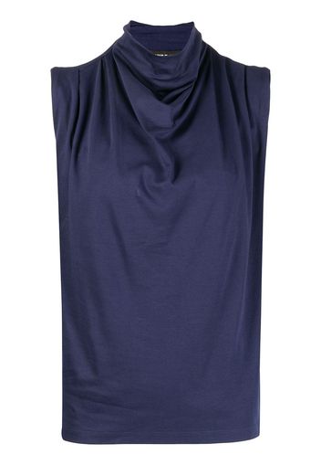 Paule Ka draped-neckline top - Blu