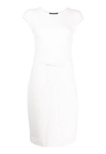 Paule Ka ribbed-panel detail dress - Bianco