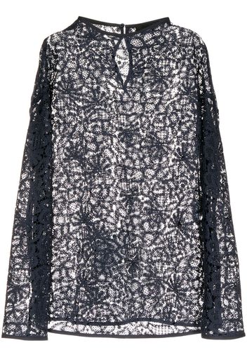 Paule Ka floral-lace long-sleeve top - Blu