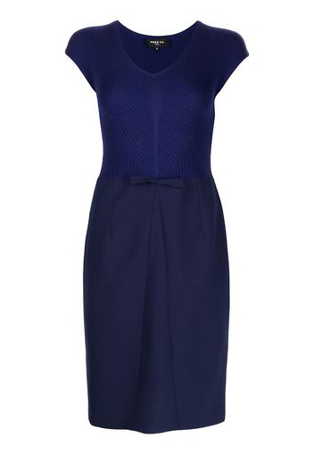 Paule Ka ribbed-panel detail dress - Blu