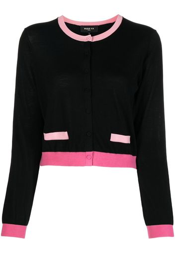 Paule Ka Cardigan con design color-block - Nero