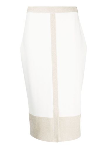 Paule Ka Milano metallic-trim skirt - Bianco