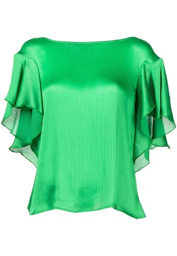 Paule Ka ruffle-detail backless blouse - Verde