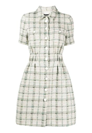 Paule Ka short-sleeve tweed shirt dress - Bianco