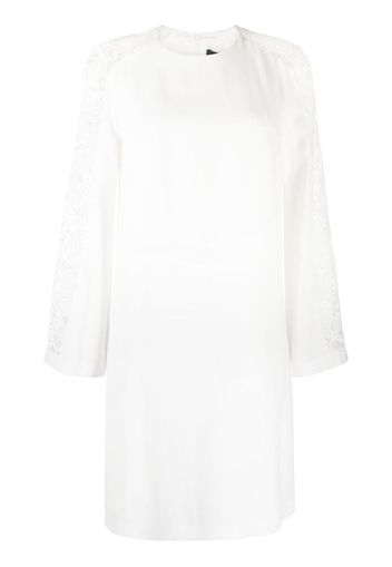 Paule Ka lace-detail long-sleeved minidress - Bianco