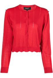 Paule Ka Cardigan Laine con bordo a smerlo - Rosso