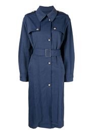 Paule Ka belted toile coat - Blu