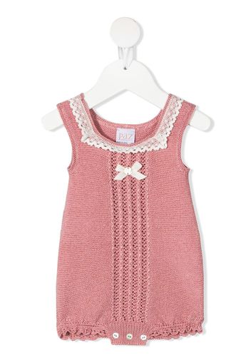 Paz Rodriguez lace-trim knitted body - Rosa