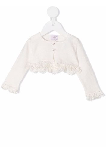 Paz Rodriguez Cardigan di pizzo a fiori - Bianco