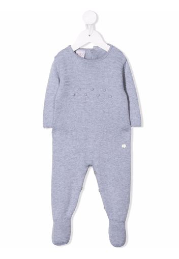 Paz Rodriguez embroidered long-sleeve babygrow - Grigio