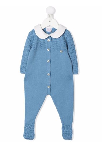 Paz Rodriguez two-tone crochet babygrow - Blu