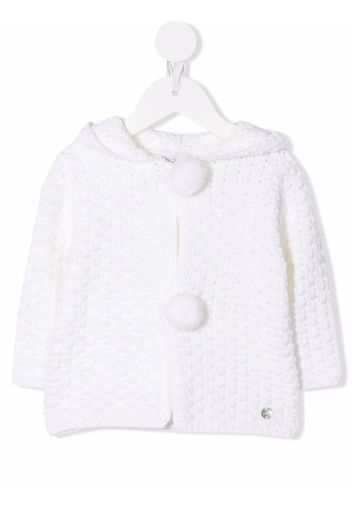 Paz Rodriguez hooded crochet cardigan - Bianco