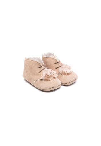 Paz Rodriguez faux fur suede pre-walkers - Toni neutri