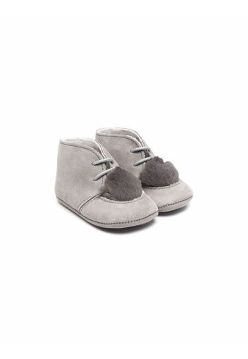 Paz Rodriguez suede lace-up pre-walkers - Grigio