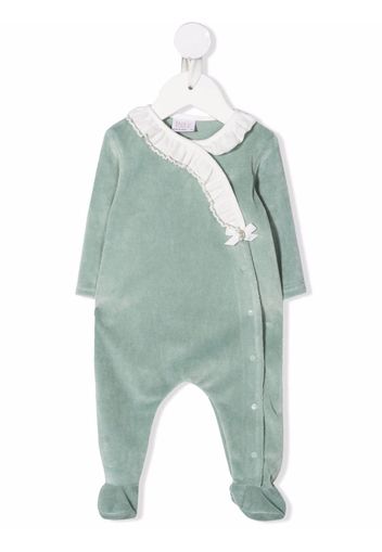 Paz Rodriguez bow-detail velour romper - Verde