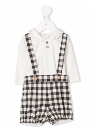 Paz Rodriguez checked two-piece dungarees set - Nero