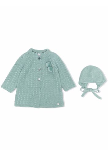 Paz Rodriguez knit cardigan hat set - Verde