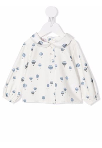 Paz Rodriguez balloon-print blouse - Bianco