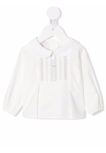 Paz Rodriguez stitch-detail long-sleeved shirt - Bianco