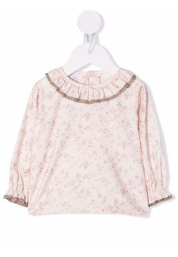 Paz Rodriguez floral-print ruffled blouse - Rosa