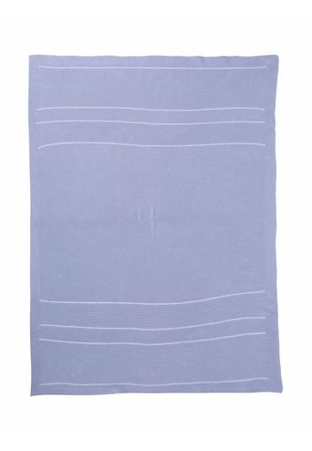 Paz Rodriguez stripe-detail knit blanket - Blu