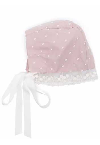 Paz Rodriguez polka dot lace bonnet hat - Rosa