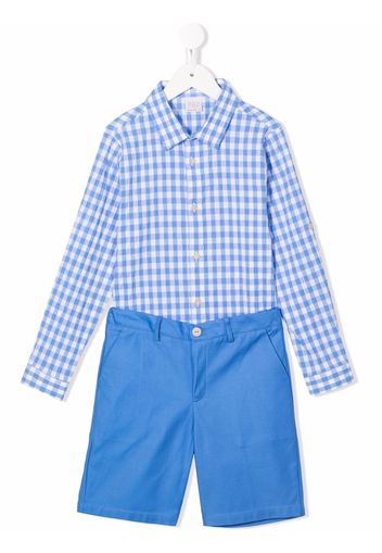 Paz Rodriguez gingham print shorts set - Blu