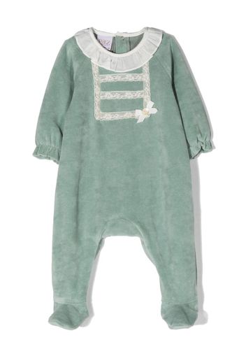 Paz Rodriguez lace-trim velvet pyjamas - Verde