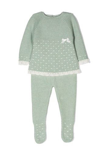 Paz Rodriguez lace-trim knitted trouser set - Verde