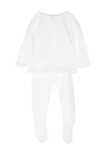 Paz Rodriguez wool-knit trouser set - Bianco