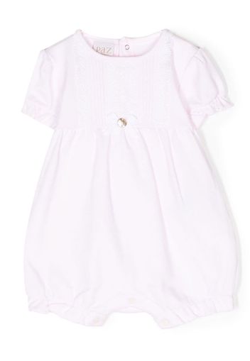 Paz Rodriguez shortsleeved bow-detail babygrow - Rosa