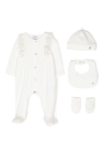 Paz Rodriguez four-piece cotton pajama set - Bianco