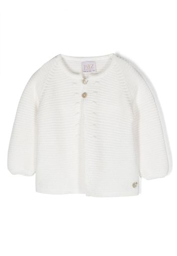 Paz Rodriguez button-down ribbed-knit cardigan - Bianco