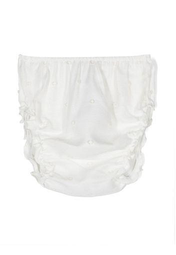 Paz Rodriguez lettuce-hem elasticated bloomers - Bianco