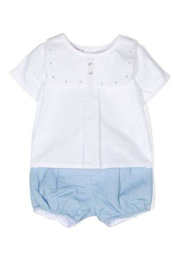 Paz Rodriguez cotton shirt and shorts set - Blu